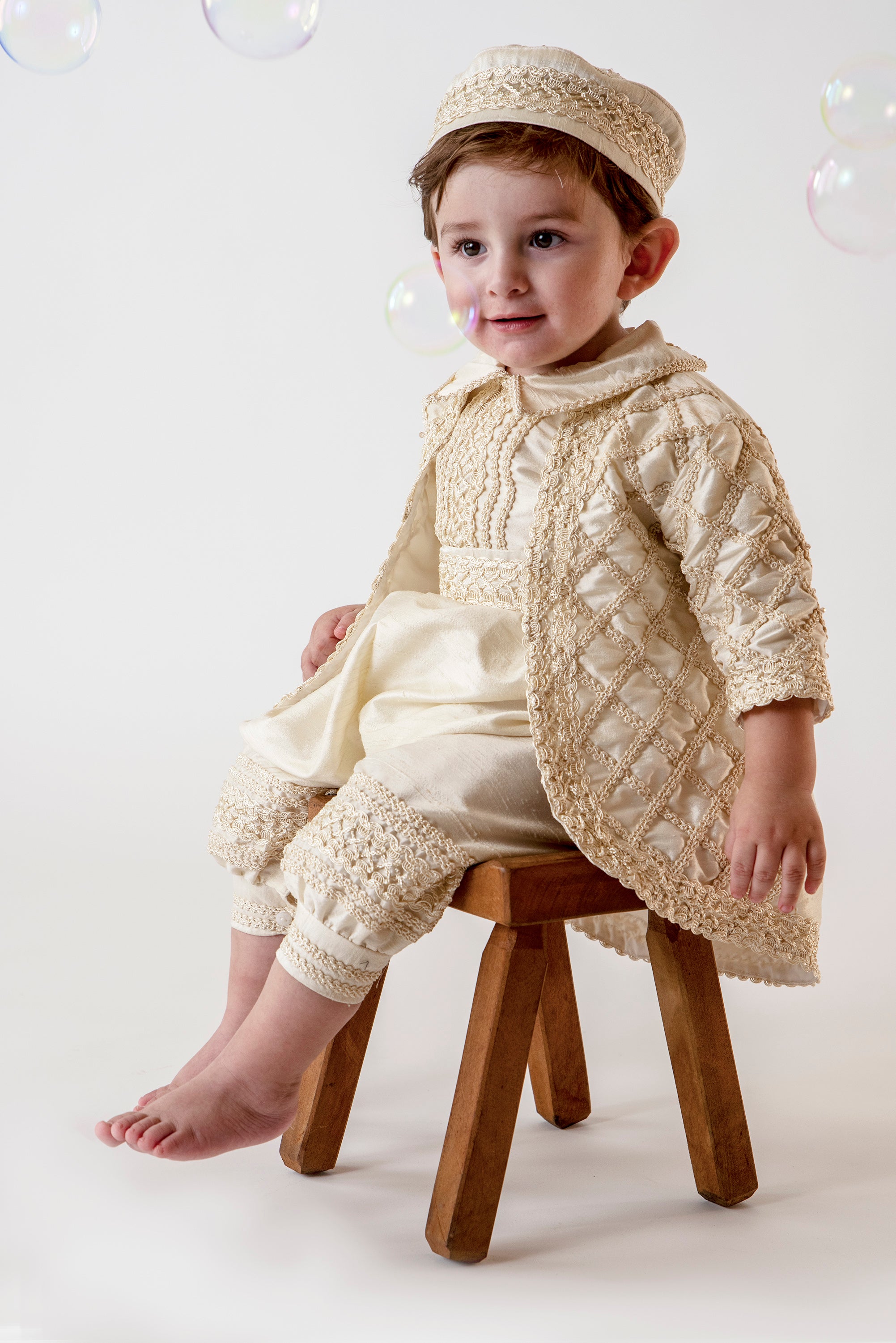 Ropon De Bautizo Para Niño Burbvus B029