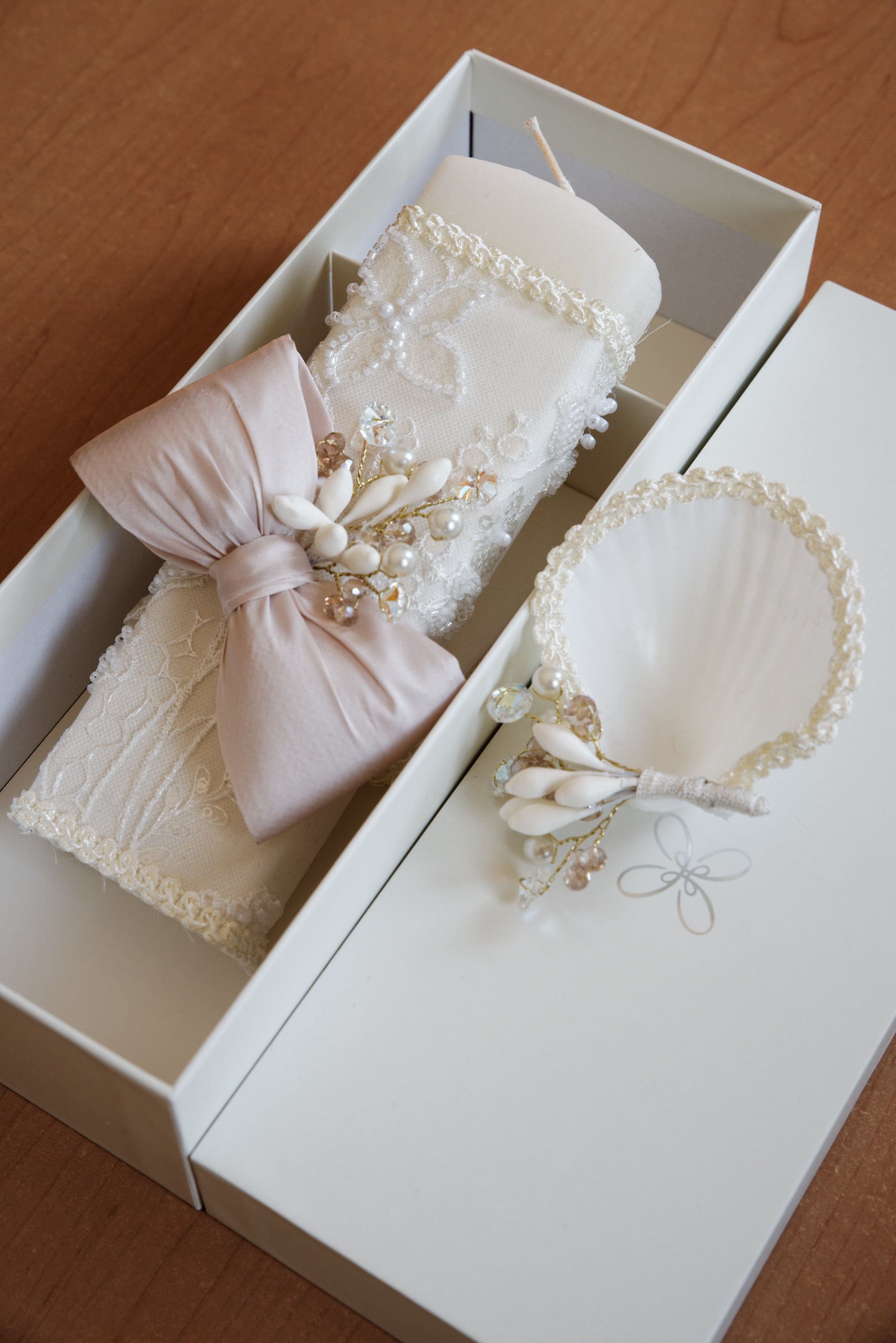 Burbvus set de bautizo concha y vela