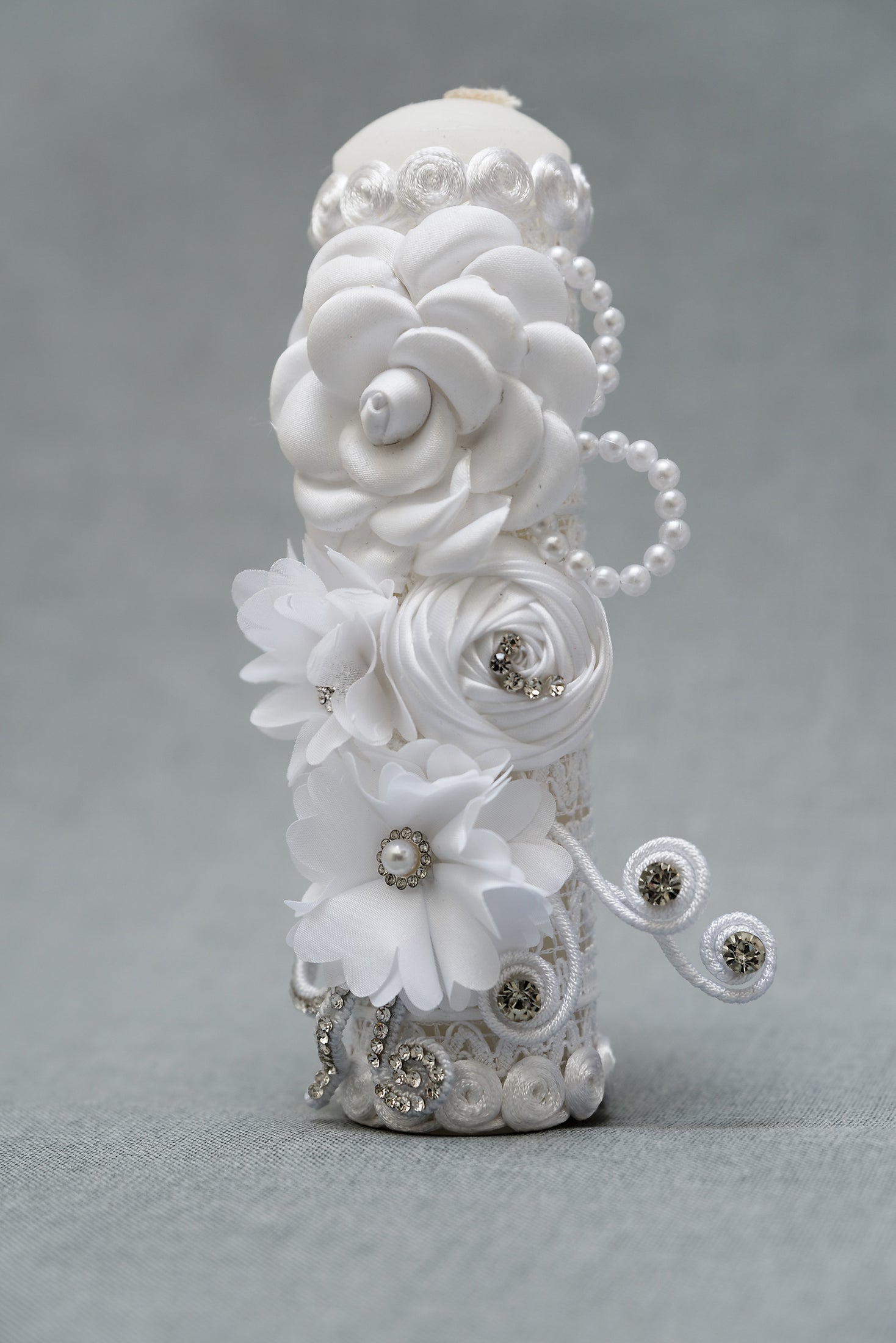 vela para bautizo decorada a mano