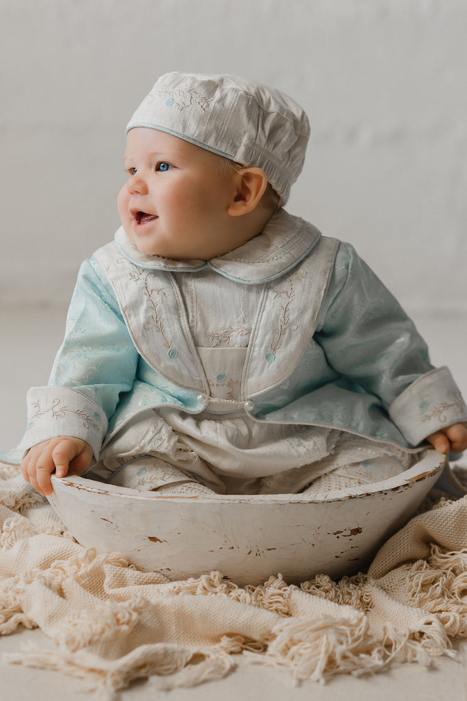 Traje de bautismo para niño estilo príncipe, bordado a mano 