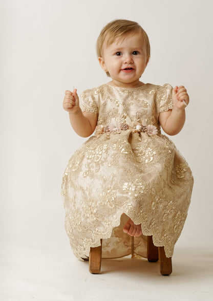 vestido corto para niña ropon de bautismo Burbvus modelo G032