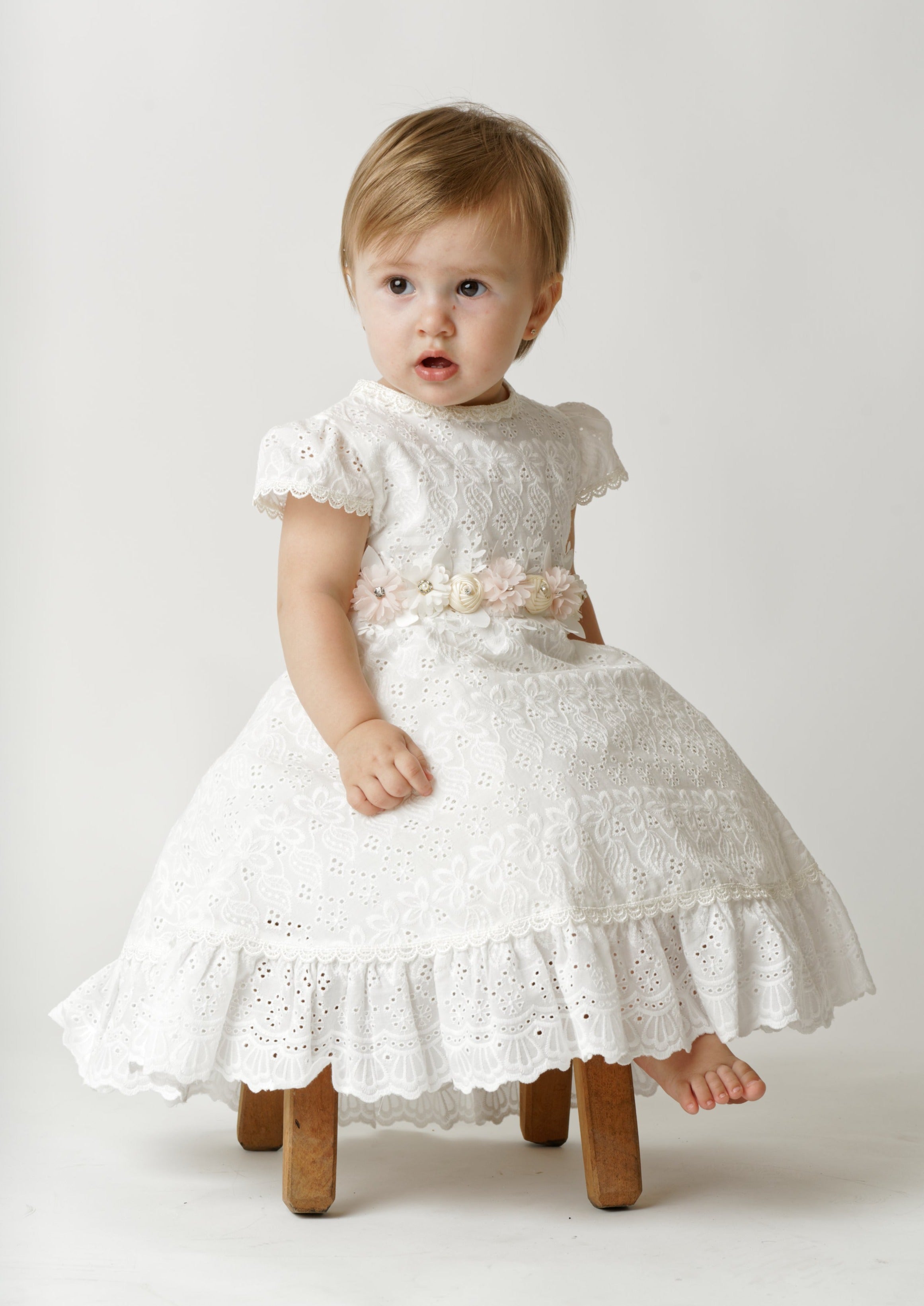vestido para niña bautismo burbvus G037