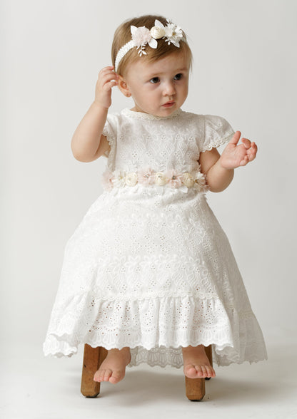Vestidito corto para bautismo modelo G037 Burbvus