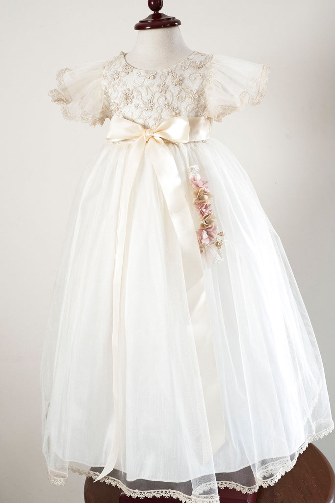 Ropon de bautismo burbvus. hecho a mano, vestido con encaje 
