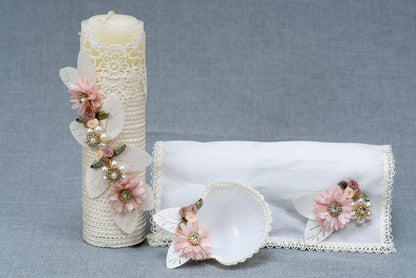 set de vela para bautismo vela conchita y fe de bautismo modelo 20 hecha a mano burbvus