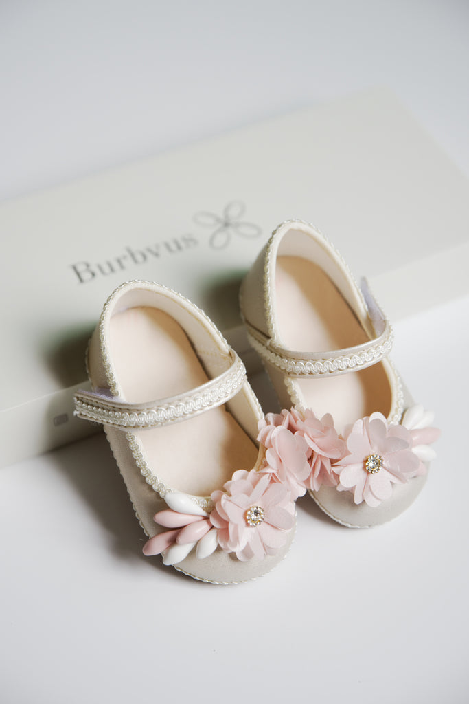 Zapatos de bebé, zapatos de bautizo para niña G045 Burbvus