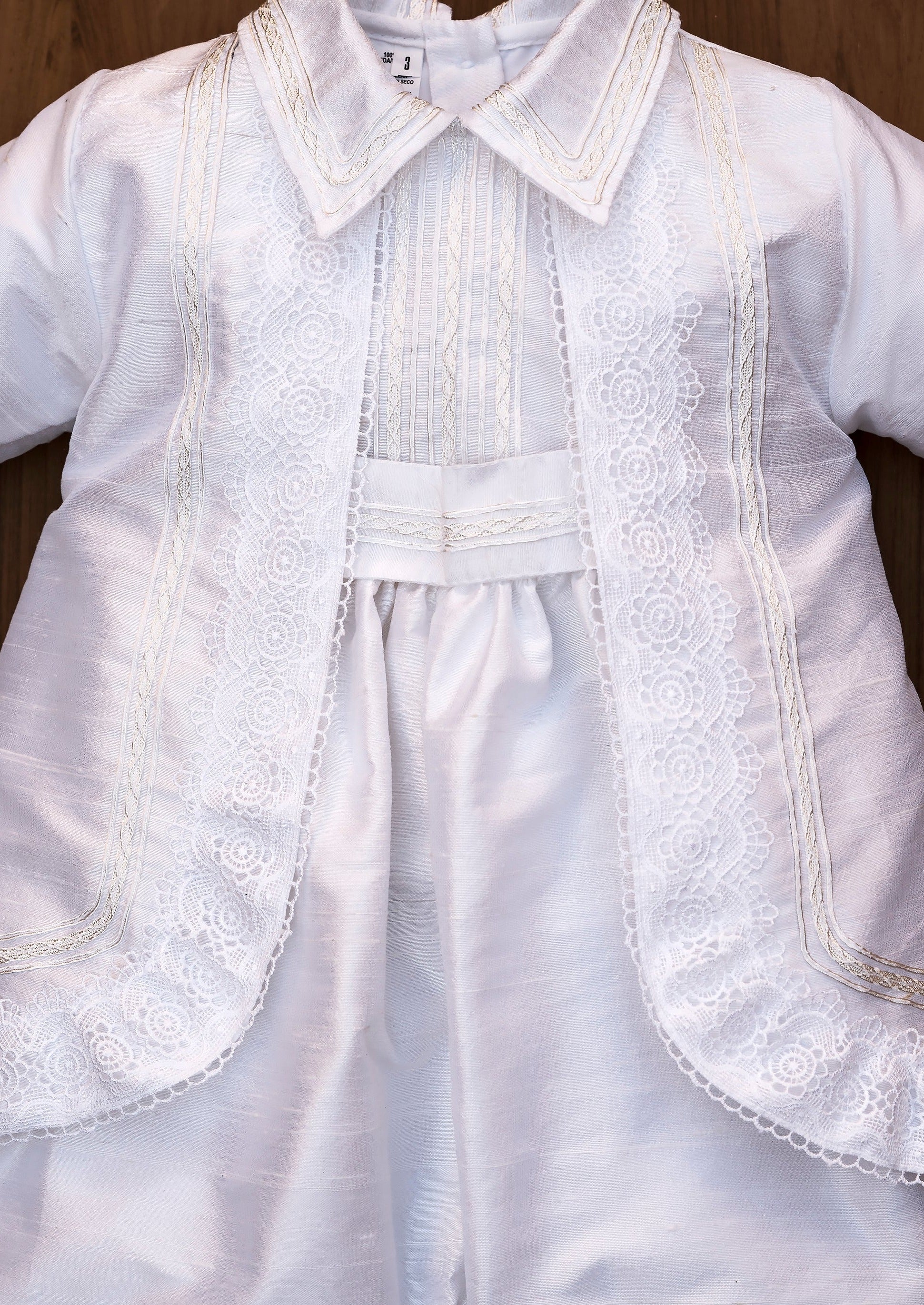 Traje ropon bautizo niño camisa y saco
