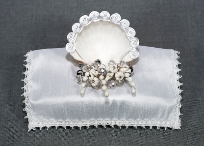 conchita decorada a mano para bautizo