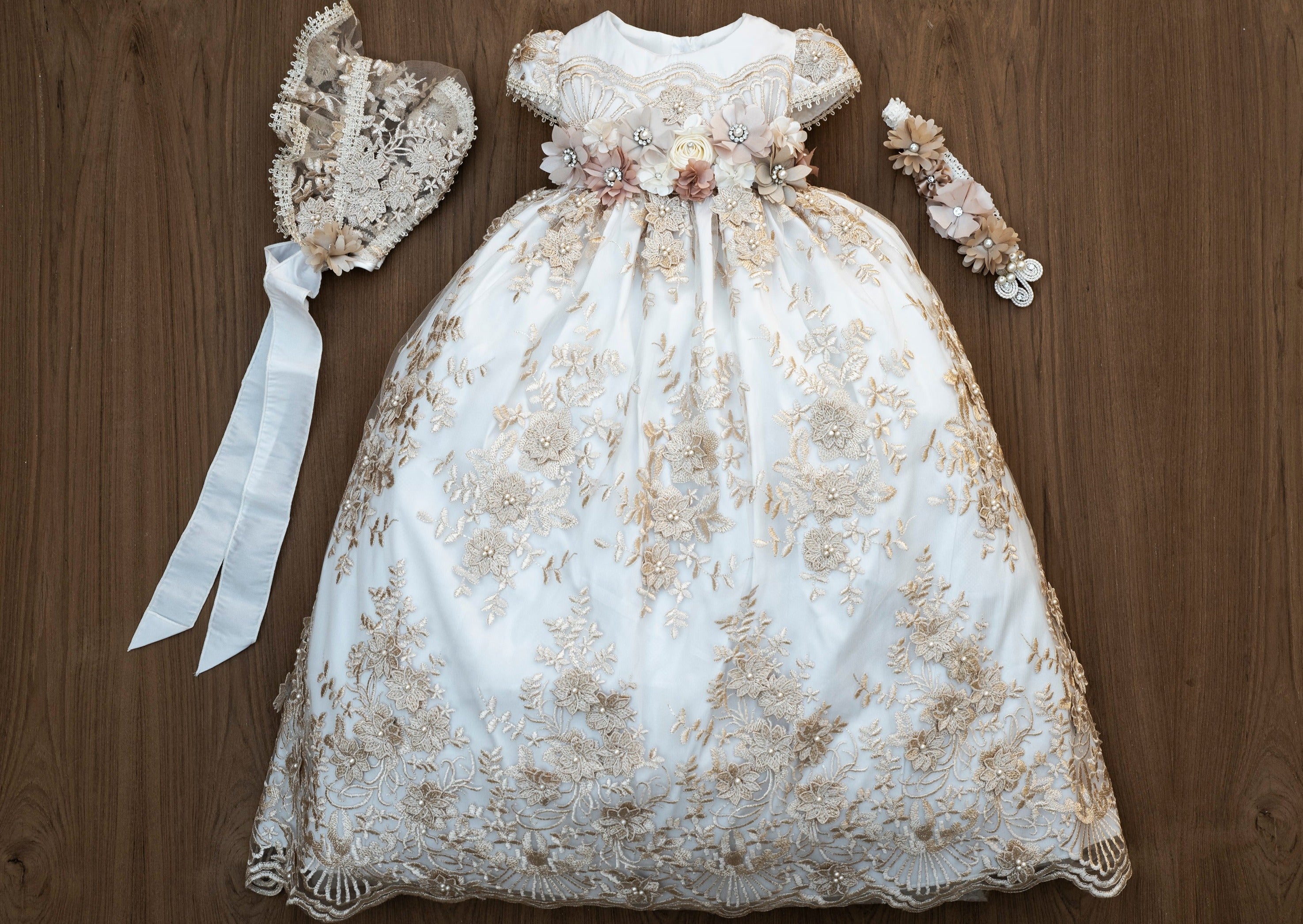 Ropones burbvus ropon para bautismo de niña G019 hecho en charmeuse