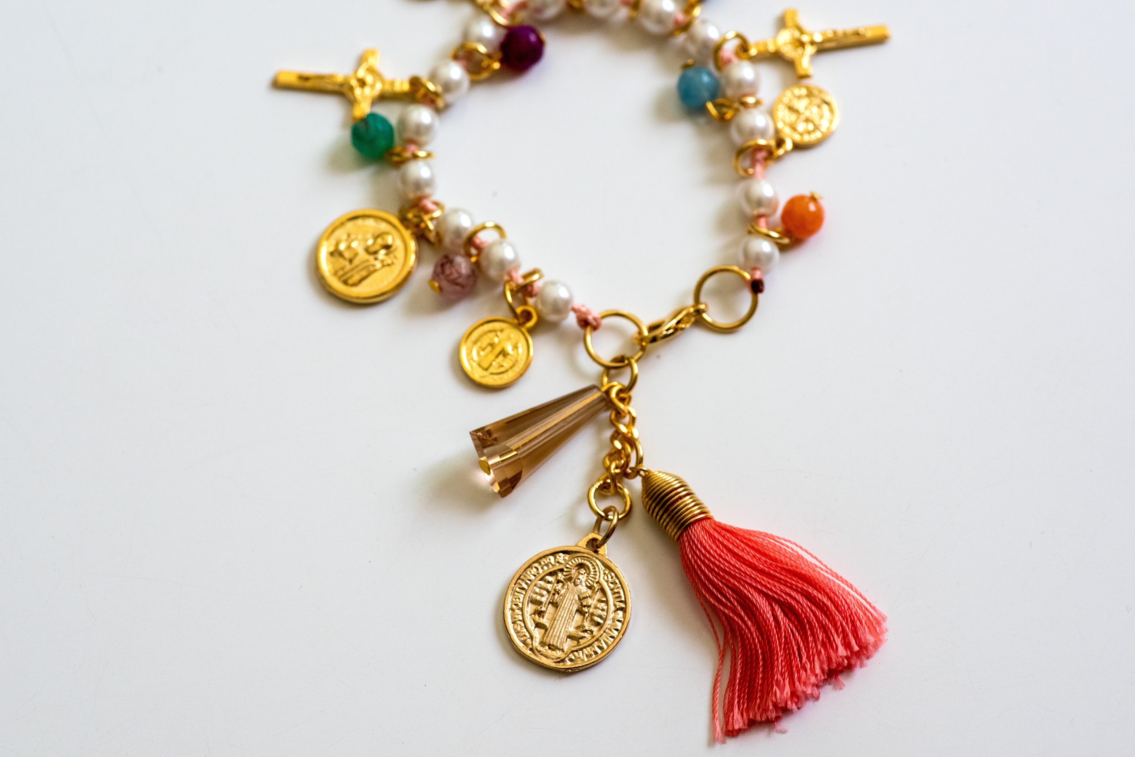 Pulsera San Benito / Recuerdo Bautismo (Paquete con 10 o 50)