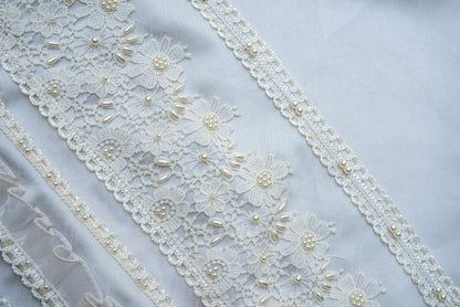 sabanita para bautismo adornada a mano ropones burbvus