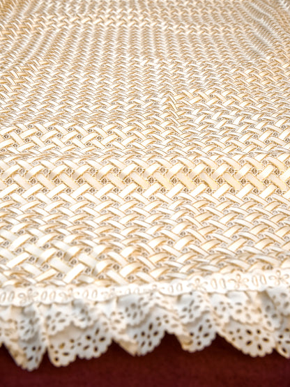 sabanita tejida a mano bautizo bebe